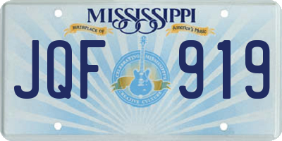 MS license plate JQF919