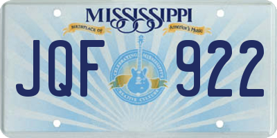 MS license plate JQF922