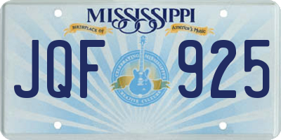 MS license plate JQF925