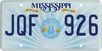 MS license plate JQF926