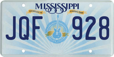 MS license plate JQF928