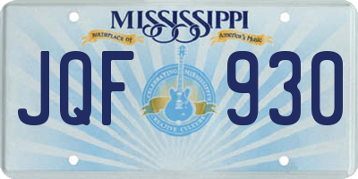 MS license plate JQF930