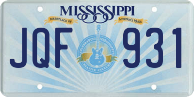MS license plate JQF931