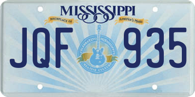 MS license plate JQF935