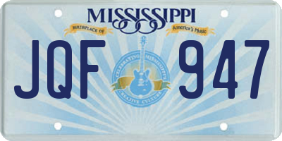 MS license plate JQF947