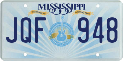 MS license plate JQF948