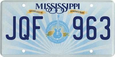 MS license plate JQF963