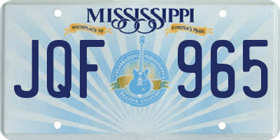 MS license plate JQF965