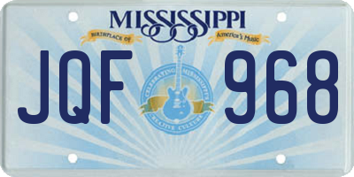MS license plate JQF968