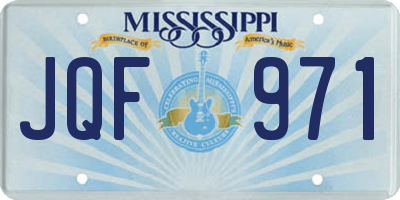 MS license plate JQF971
