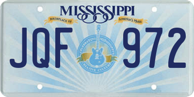 MS license plate JQF972