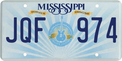 MS license plate JQF974