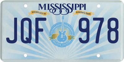 MS license plate JQF978