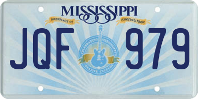 MS license plate JQF979