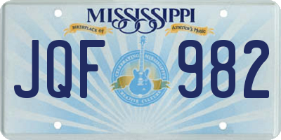 MS license plate JQF982