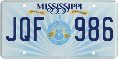 MS license plate JQF986