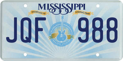 MS license plate JQF988