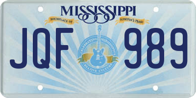 MS license plate JQF989