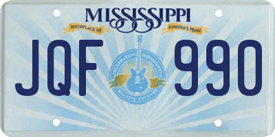 MS license plate JQF990