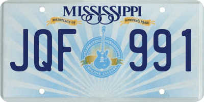 MS license plate JQF991