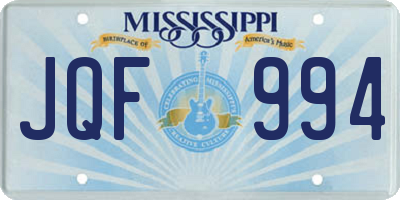 MS license plate JQF994