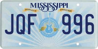 MS license plate JQF996