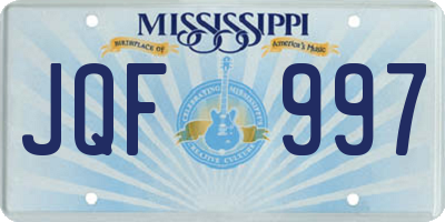 MS license plate JQF997