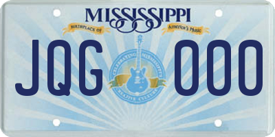 MS license plate JQG000