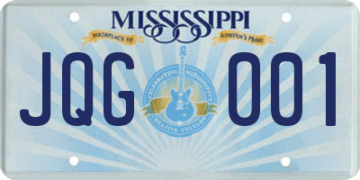 MS license plate JQG001