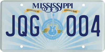 MS license plate JQG004