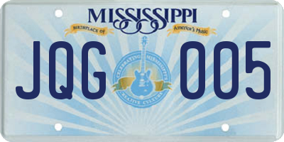 MS license plate JQG005