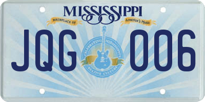 MS license plate JQG006