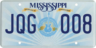 MS license plate JQG008