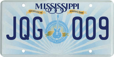 MS license plate JQG009