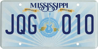 MS license plate JQG010