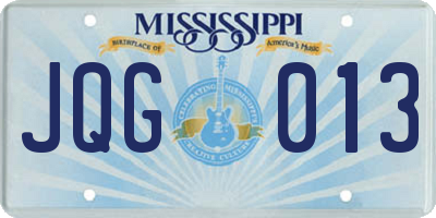 MS license plate JQG013