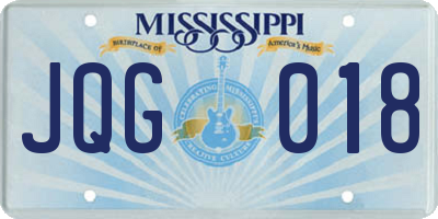 MS license plate JQG018