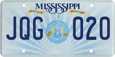 MS license plate JQG020