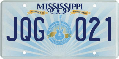 MS license plate JQG021