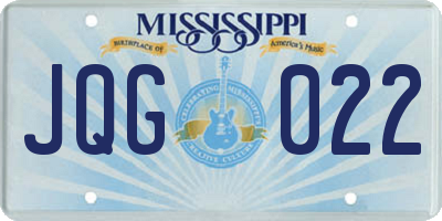 MS license plate JQG022