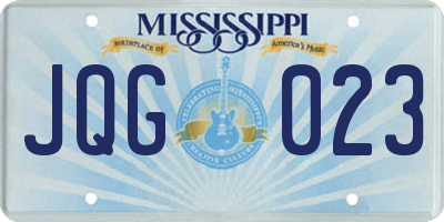 MS license plate JQG023