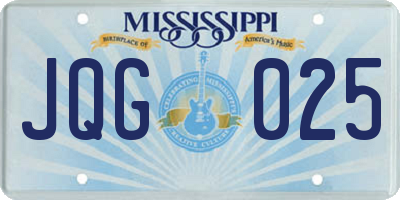 MS license plate JQG025