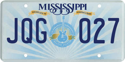 MS license plate JQG027