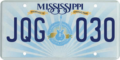 MS license plate JQG030