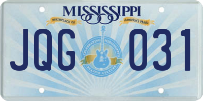 MS license plate JQG031