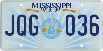MS license plate JQG036