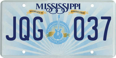 MS license plate JQG037