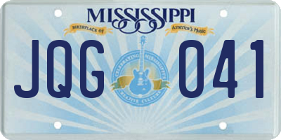 MS license plate JQG041