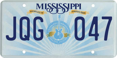 MS license plate JQG047