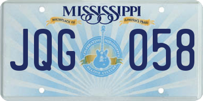 MS license plate JQG058